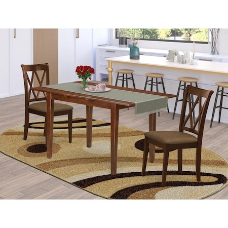 East West Furniture 3 Piece Picasso Dinette Set - Mahogany PSCL3-MAH-C